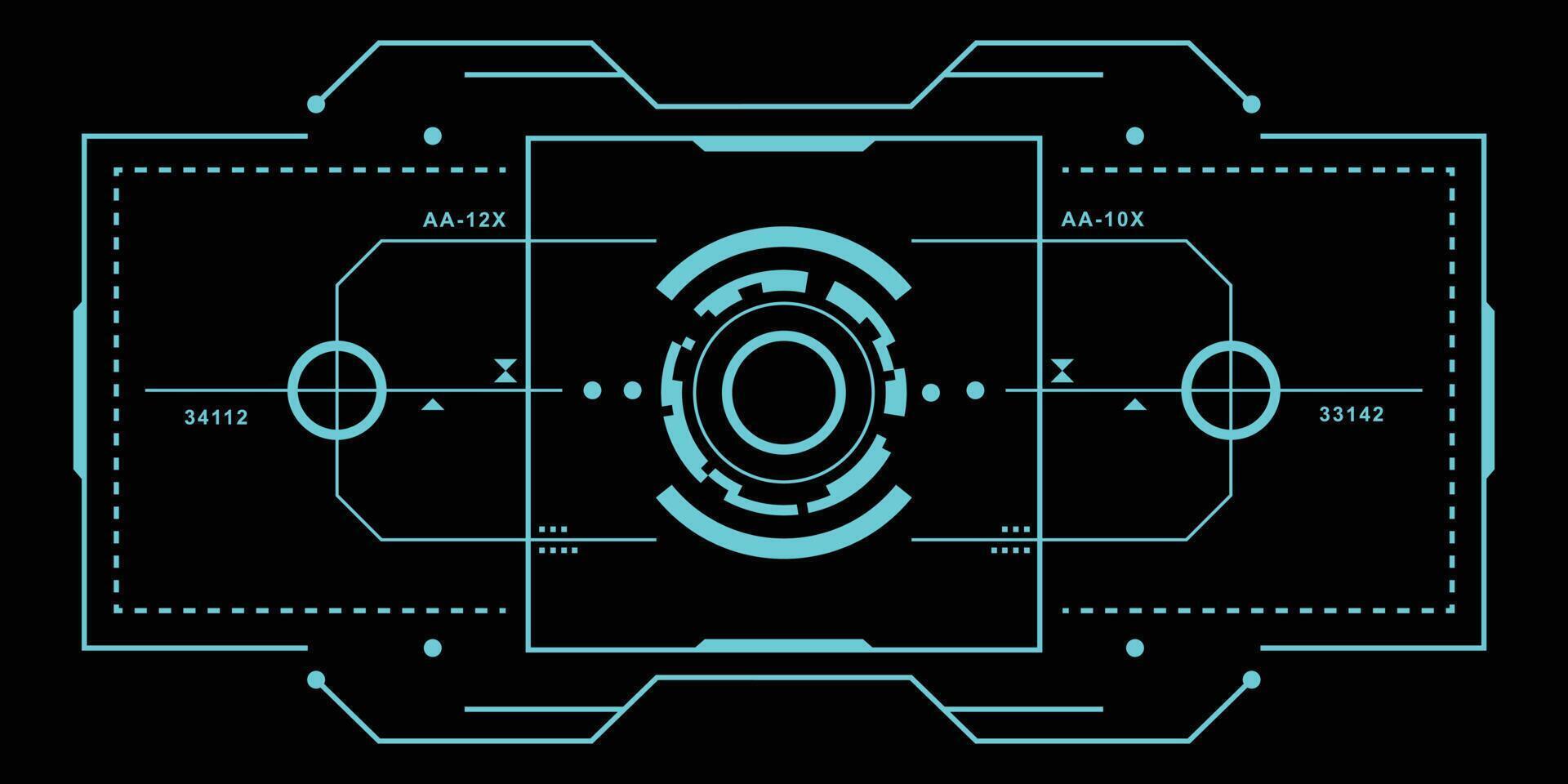 hud futuristisk display med detaljer. sci-fi bildskärm. vektor illustration för modern bakgrund. högteknologiskt användargränssnitt.