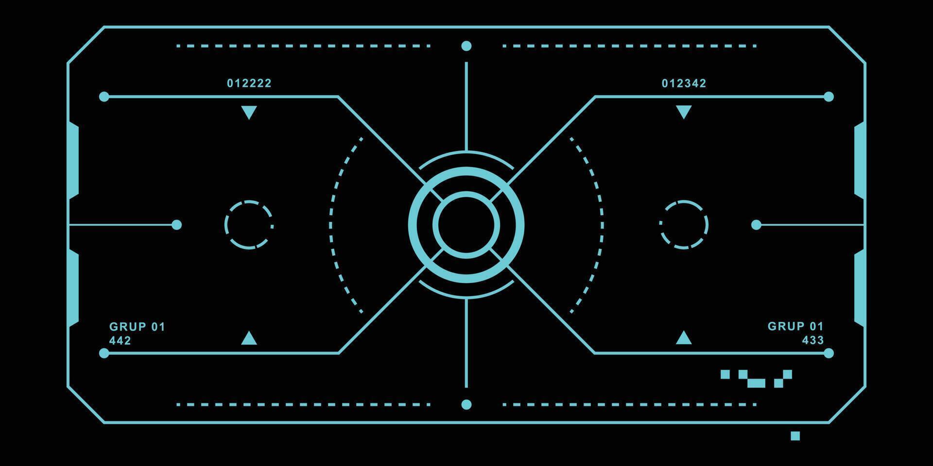 Hud futuristisches Display mit Details. Sci-Fi-Bildschirm. vektorillustration für modernen hintergrund. High-Tech-Benutzeroberfläche. vektor