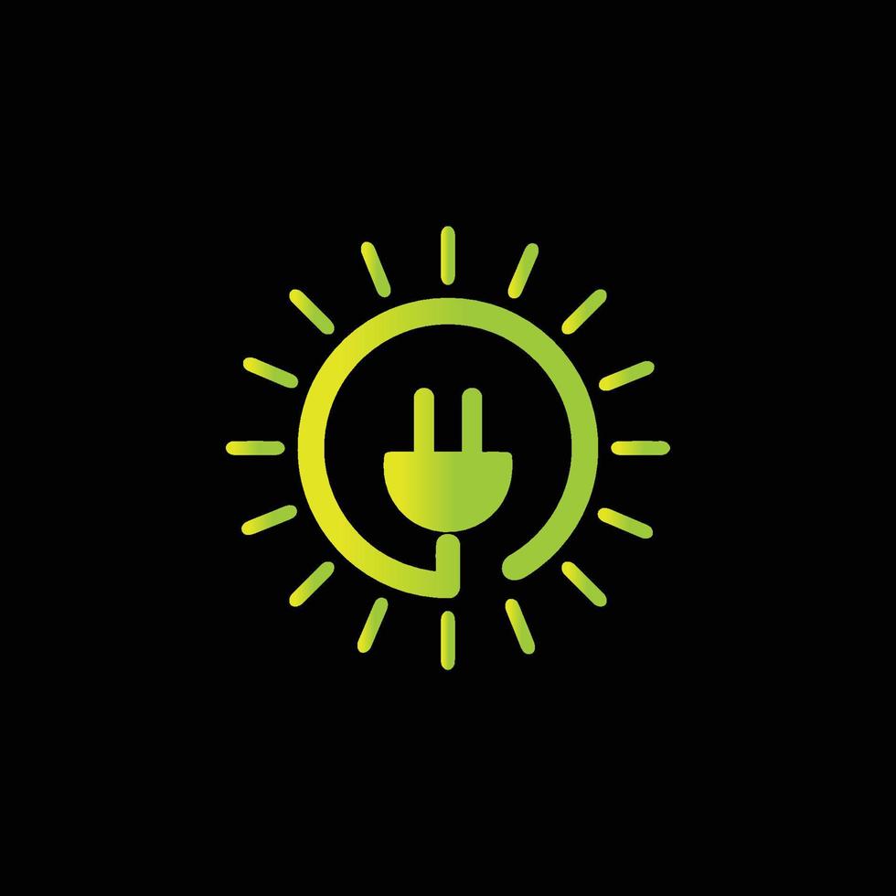 abstrakt solar plug logo design vektor