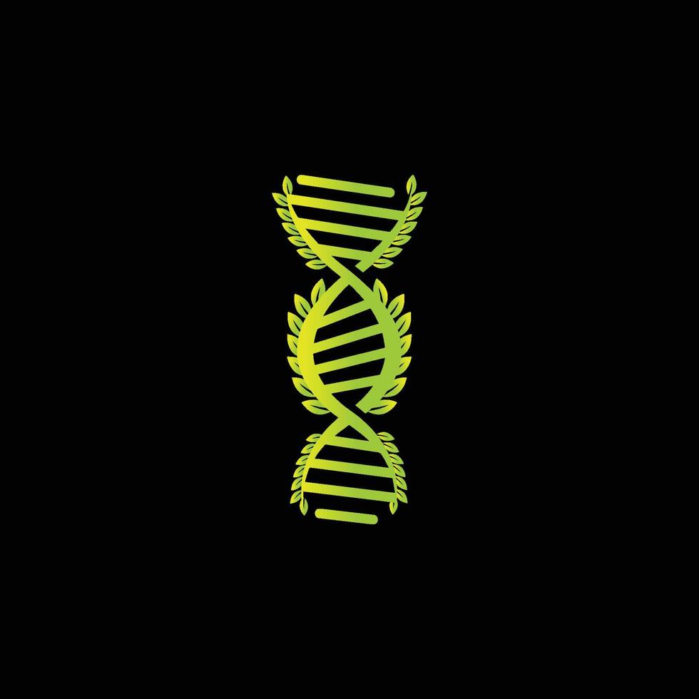 kreativ abstrakt grön dna spiral helix logotypdesign vektor