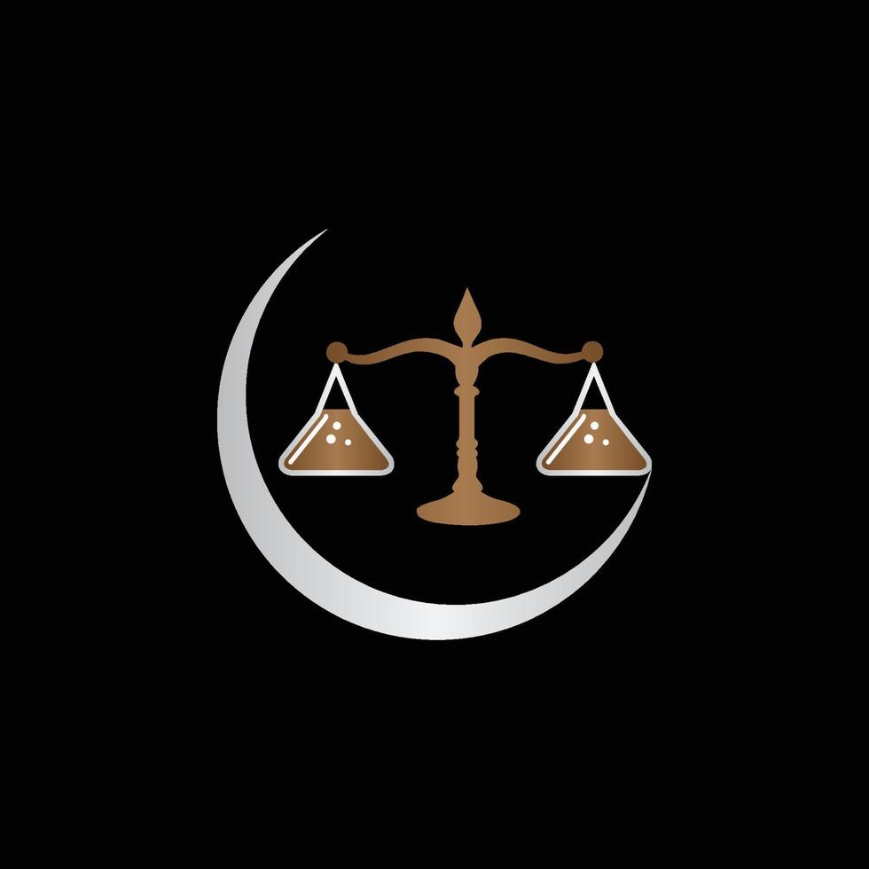 Anwaltskanzleisymbole mit Waage des Gerechtigkeitsvektors vektor