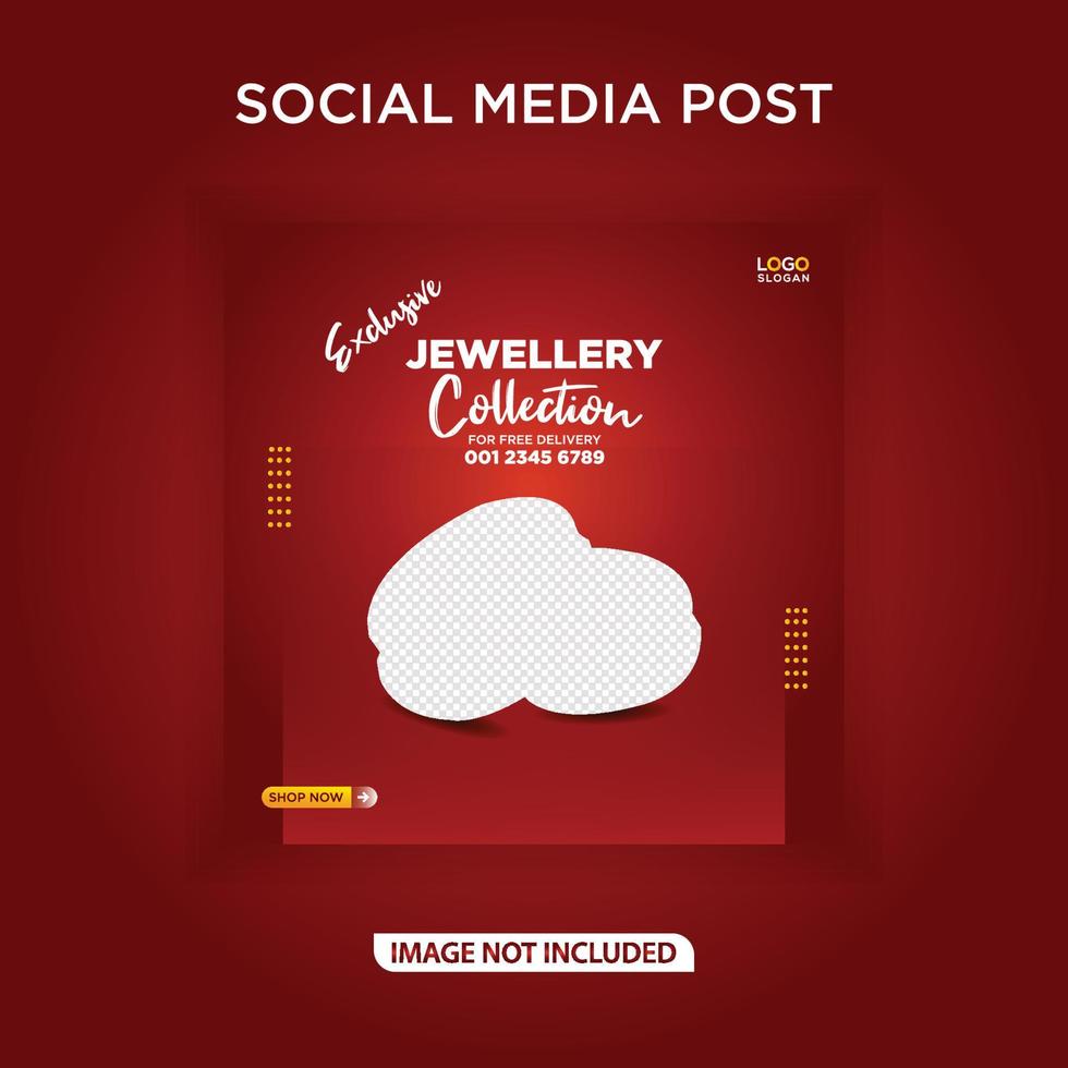 exklusiva smycken samling sociala medier post webbbanner vektor
