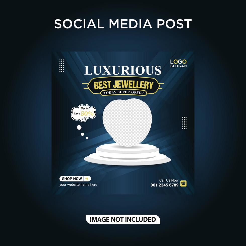 Luxus-Schmuck-Social-Media-Banner-Post vektor