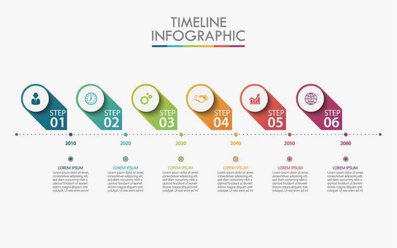 Infographic Schablone des modernen Zeitachse-Geschäfts vektor