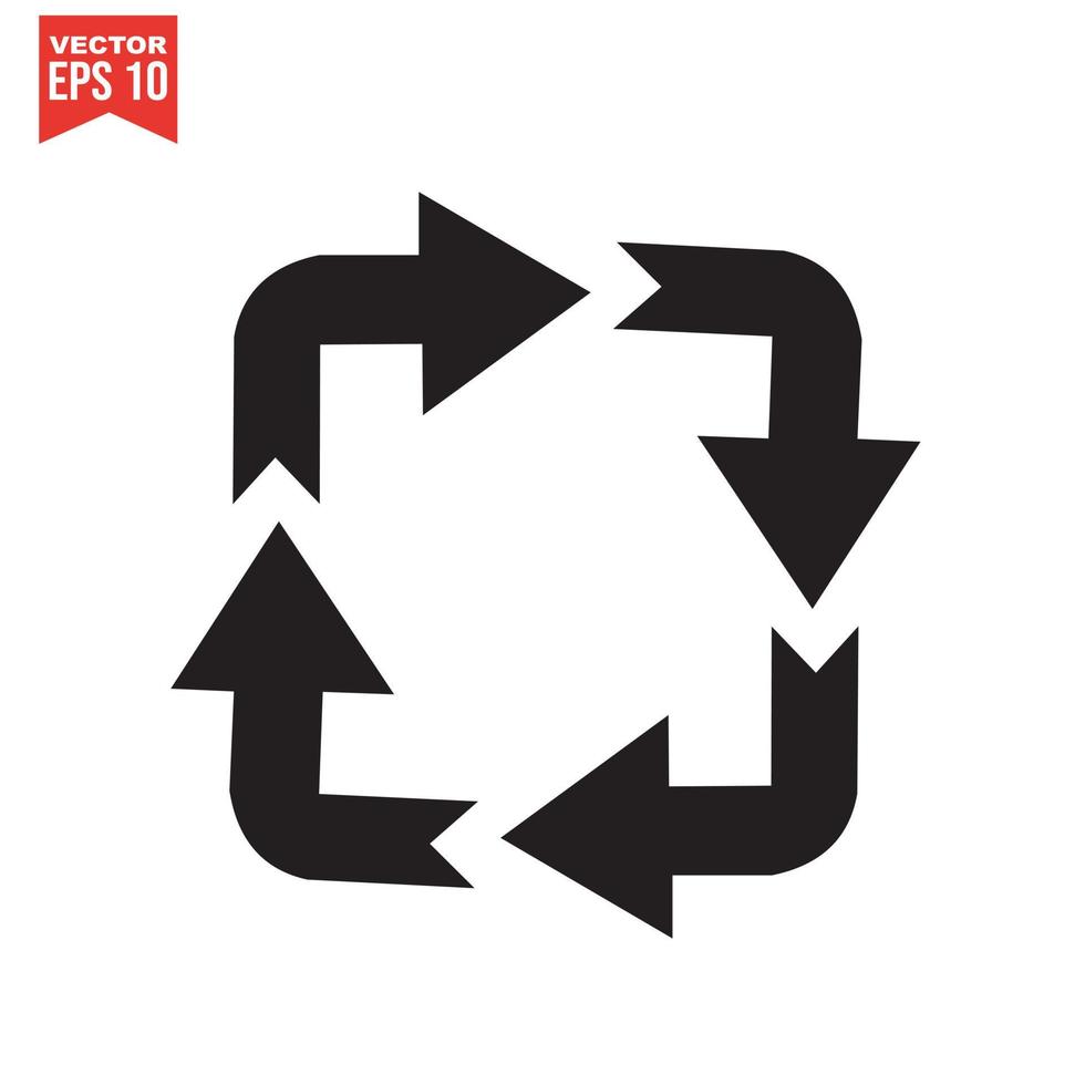 Recycling-Symbol, Recycling-Symbolvektor, im trendigen flachen Stil isoliert auf weißem Hintergrund. Symbolbild recyceln, Symbolillustration recyceln vektor