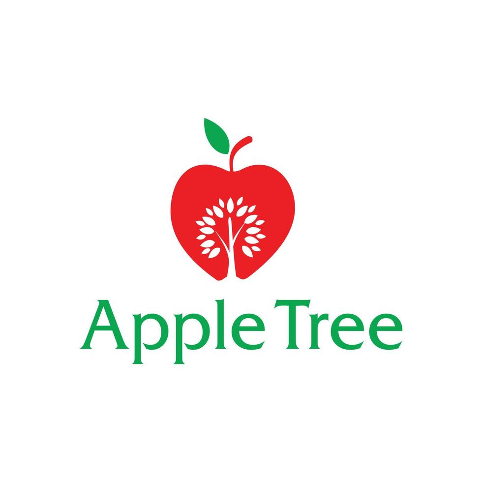 Inspiration für das Design des Apfelbaum-Logos vektor