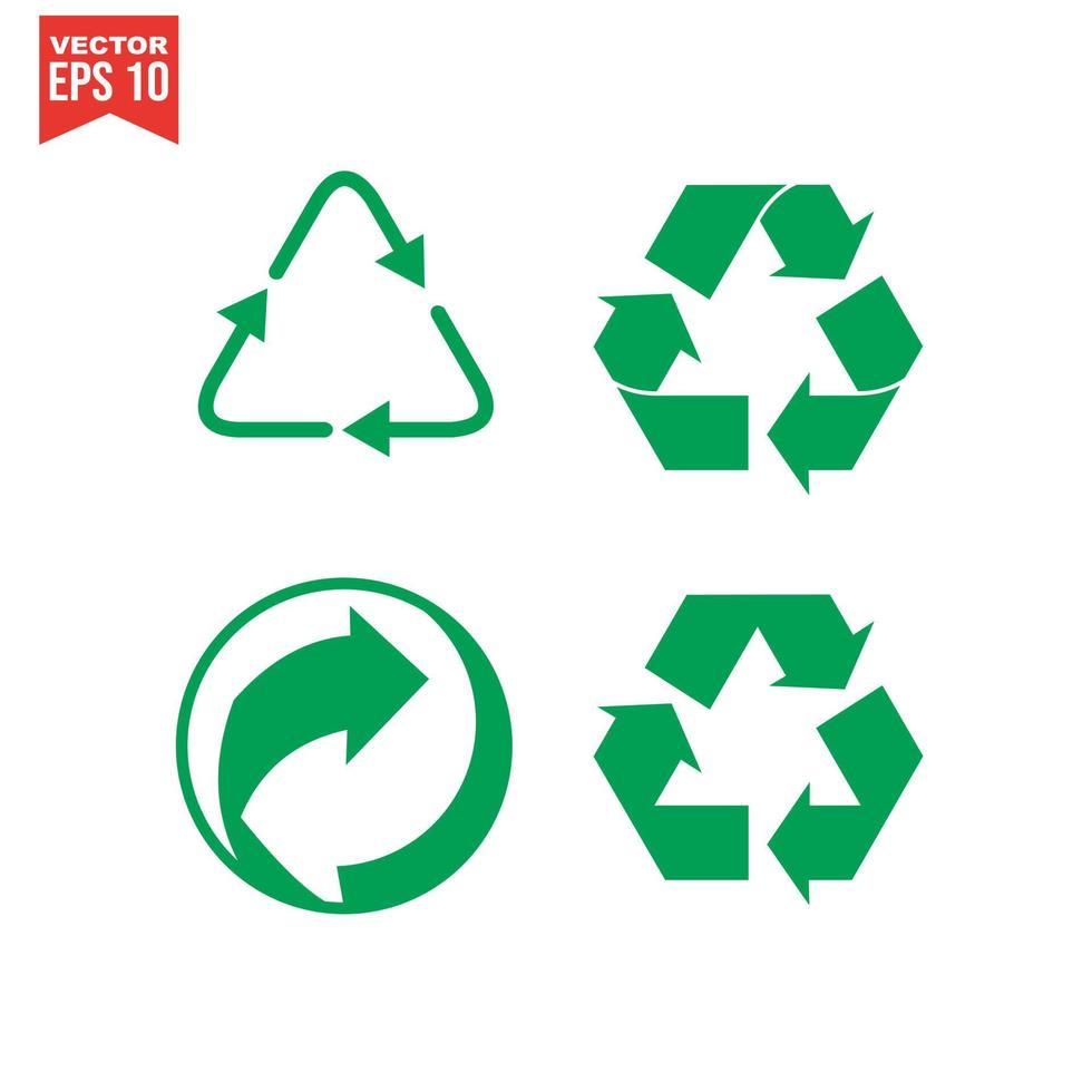 Recycling-Symbol, Recycling-Symbolvektor, im trendigen flachen Stil isoliert auf weißem Hintergrund. Symbolbild recyceln, Symbolillustration recyceln vektor