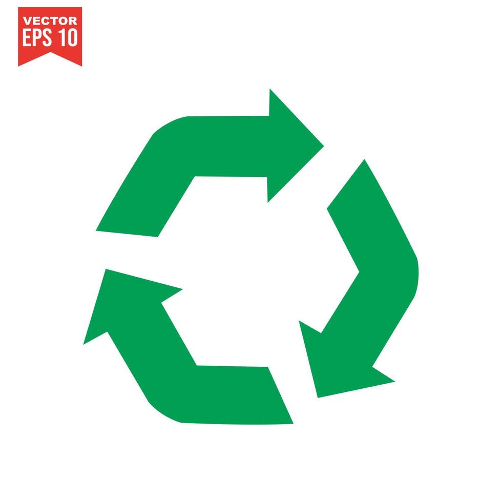 Recycling-Symbol, Recycling-Symbolvektor, im trendigen flachen Stil isoliert auf weißem Hintergrund. Symbolbild recyceln, Symbolillustration recyceln vektor