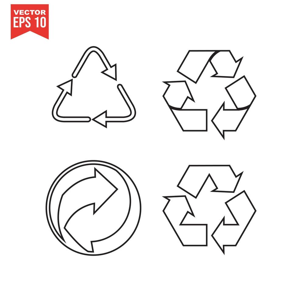 Recycling-Symbol, Recycling-Symbolvektor, im trendigen flachen Stil isoliert auf weißem Hintergrund. Symbolbild recyceln, Symbolillustration recyceln vektor
