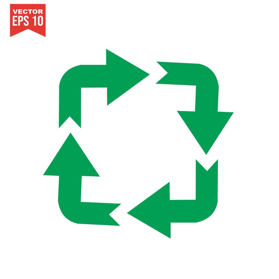 Recycling-Symbol, Recycling-Symbolvektor, im trendigen flachen Stil isoliert auf weißem Hintergrund. Symbolbild recyceln, Symbolillustration recyceln vektor