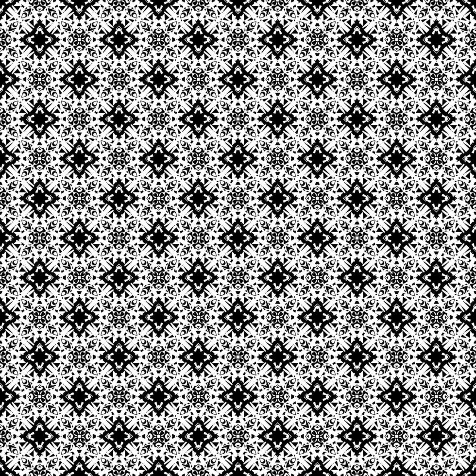 Schwarz-Weiß-nahtlose Mustertextur. Ziergrafik in Graustufen. Mosaik Ornamente. Mustervorlage. Vektor-Illustration. eps10. vektor