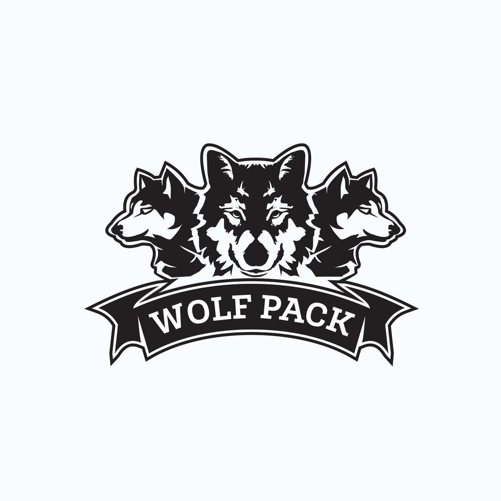 Inspiration für das exklusive Logo-Design des Wolfsrudels vektor
