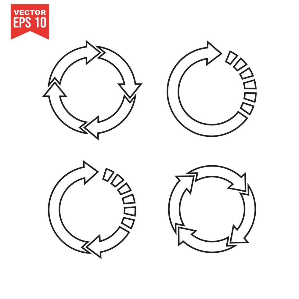 återvinna ikon återvinning symbol. vektor illustration. isolerad på vit bakgrund.