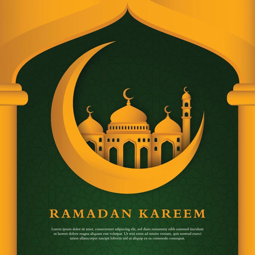 ramadan kareem islamisches hintergrunddesign mit modernem und arabischem stil für social media-inhalte und bannerwerbung vektor