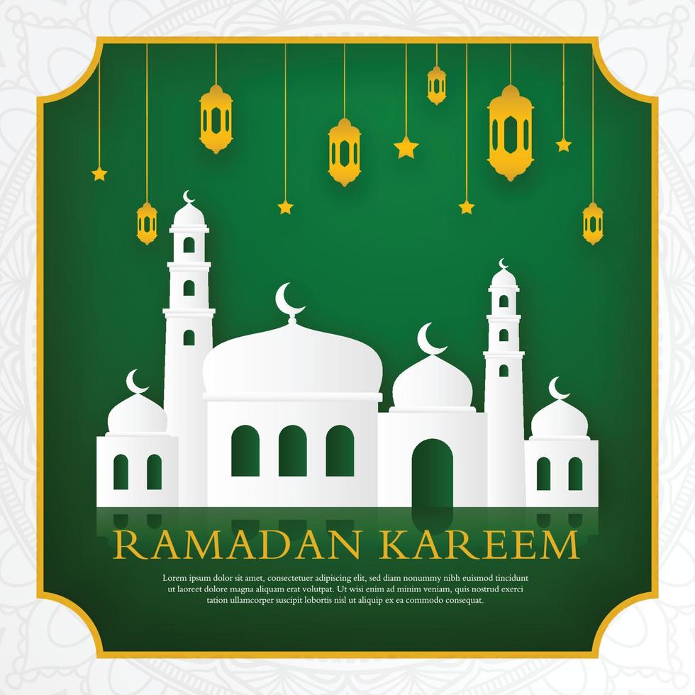 ramadan kareem islamisk bakgrundsdesign med modern och arabisk stilanvändning för innehåll i sociala medier och bannerannonser vektor