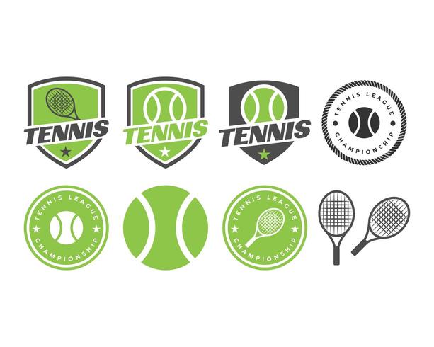 tennis sport logotyp set vektor