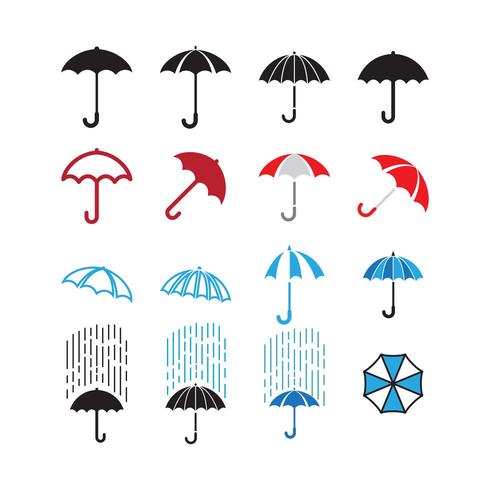 Paraply kollektion set vektor