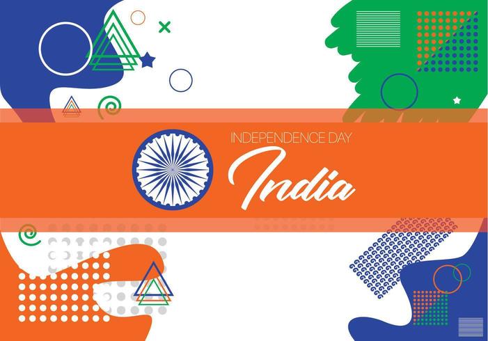 Memphis flaggmönsterdesign för Indiens självständighetsdag vektor