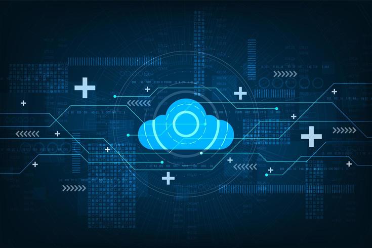 Digitales Cloud- und Schaltungsdesign vektor