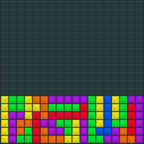 Tetris fyrkantig mall för videospel vektor