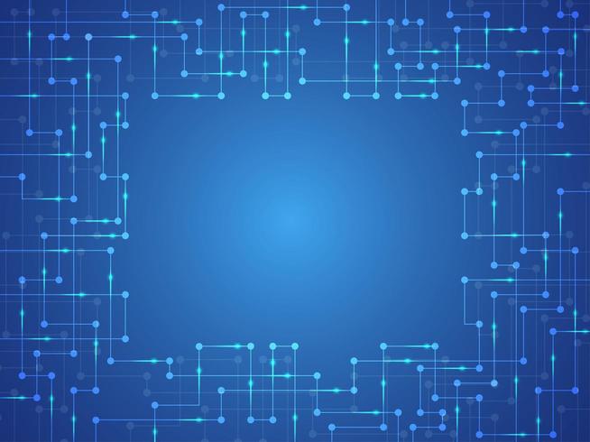 Glühendes blaues elektronisches Brettfeld der digitalen Schaltung vektor