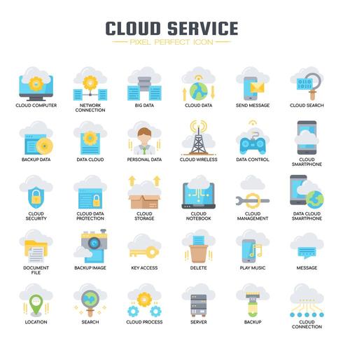 Cloud-Service, dünne Linie und Pixel Perfect Icons vektor