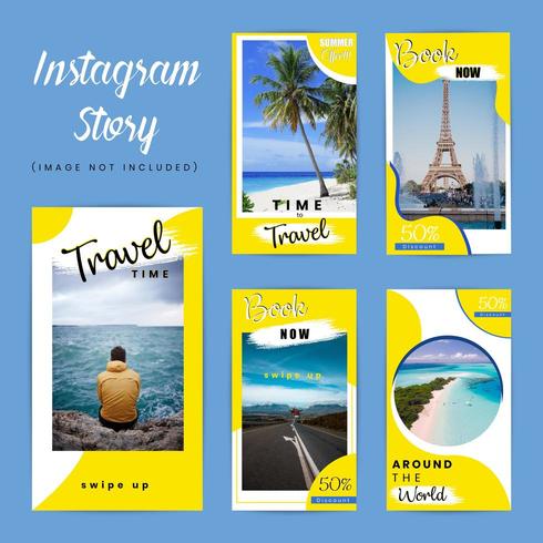 Reise spezielles Instagram Story Pack vektor