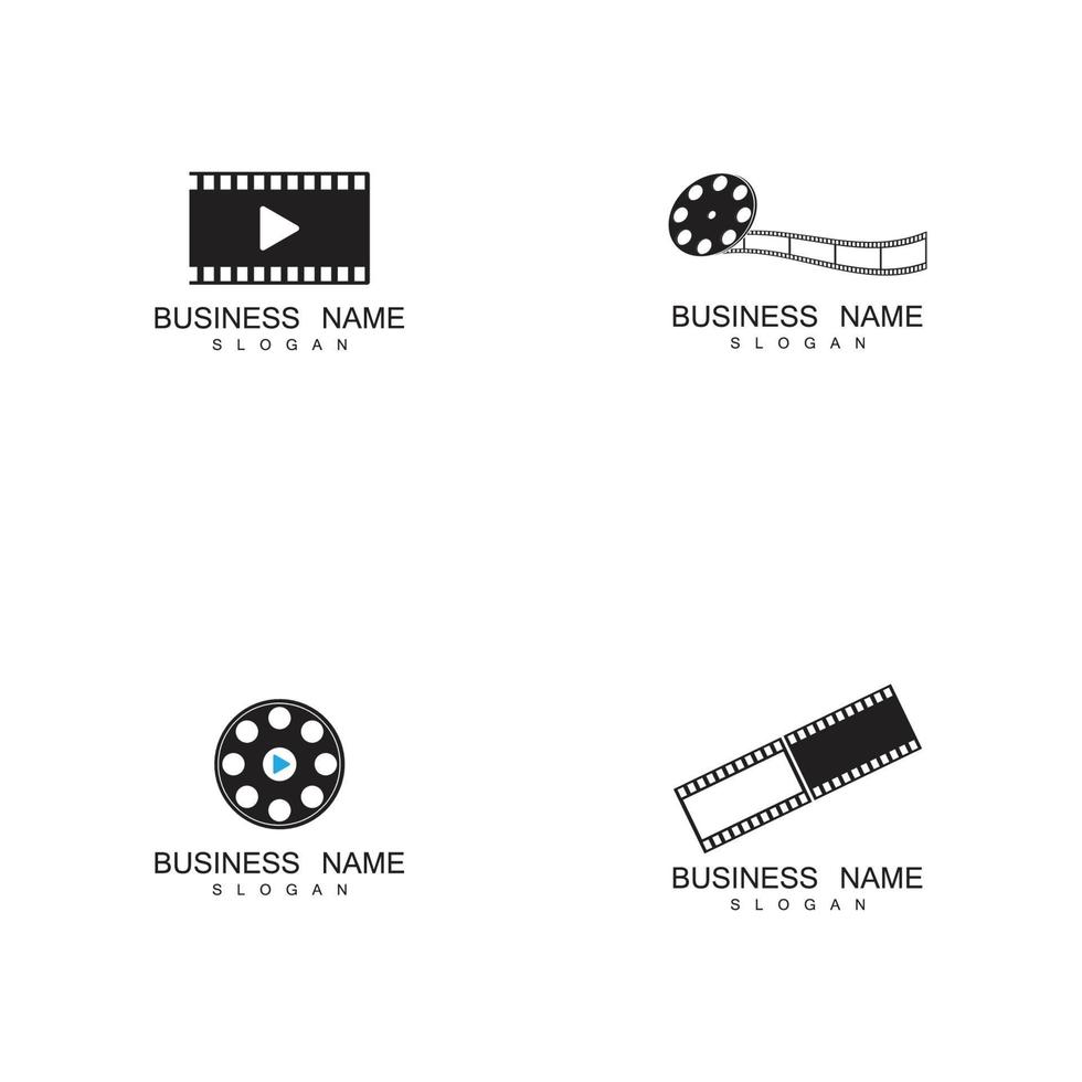 uppsättning filmremsor logotyp mall vektorillustration vektor