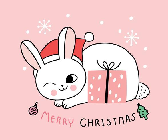 Cartoon niedlichen Weihnachtskatzen und Geschenke vektor