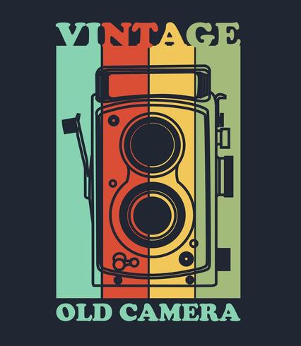 Bunte Vintage Kamera für T-Shirt Design vektor