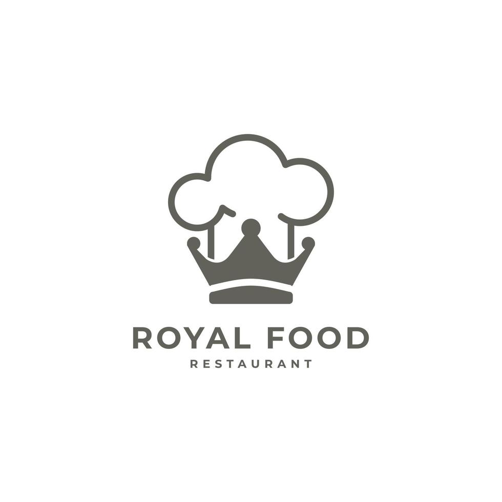 Food Restaurant Fork und Crown Royal Logo Vektor Design Inspiration