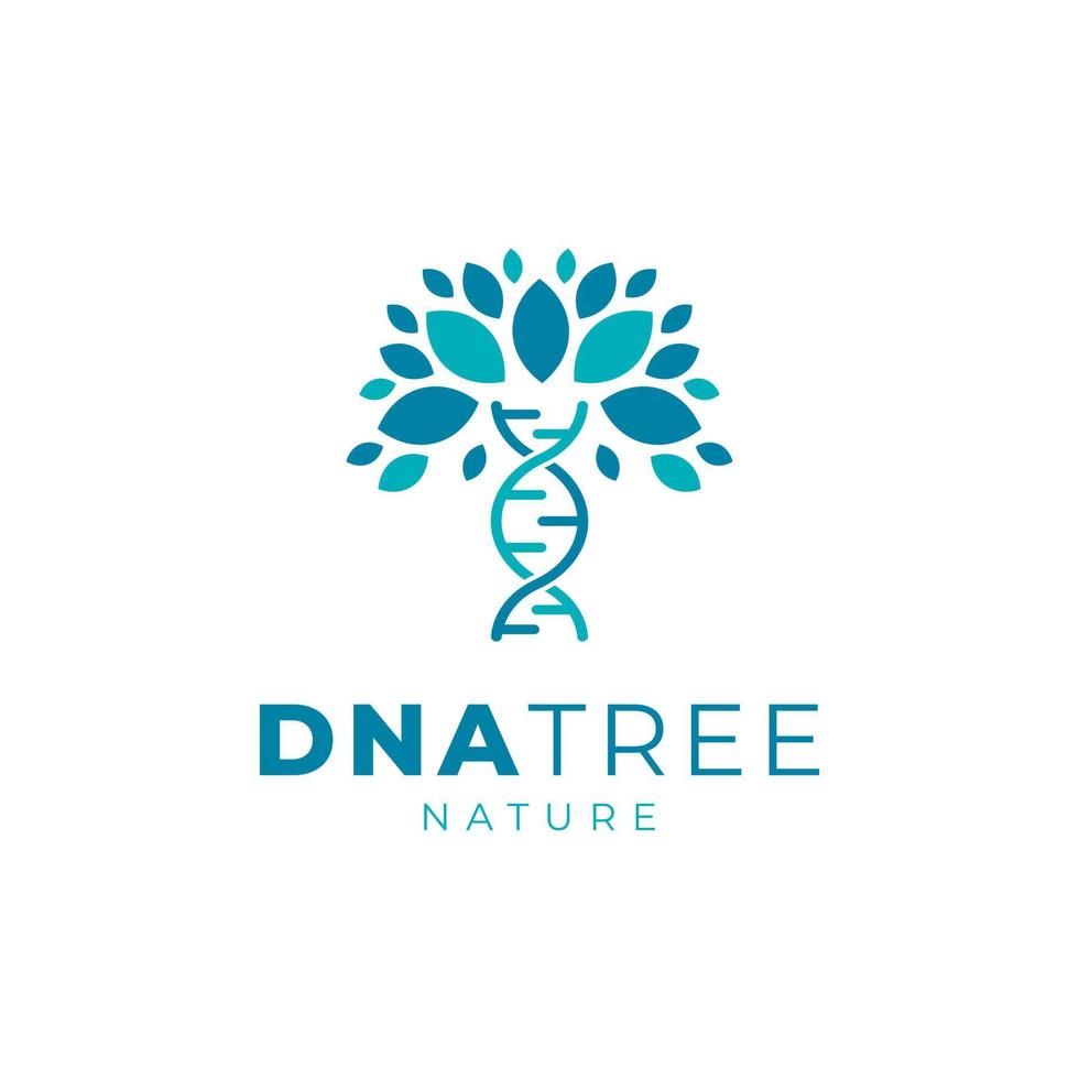 DNA-Baum-Blatt-Logo-Vektor-Design-Inspiration vektor