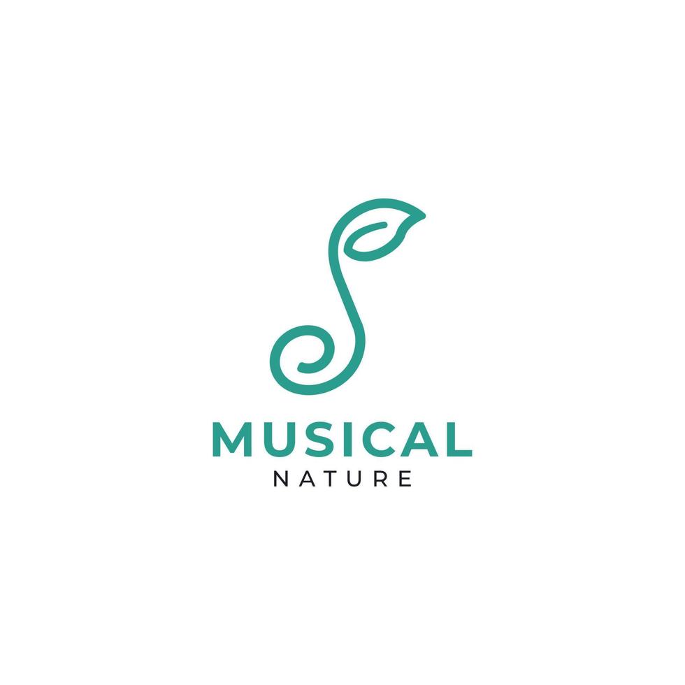 musiknoten und sojasamenbodenblatt natur logo vektor design inspiration