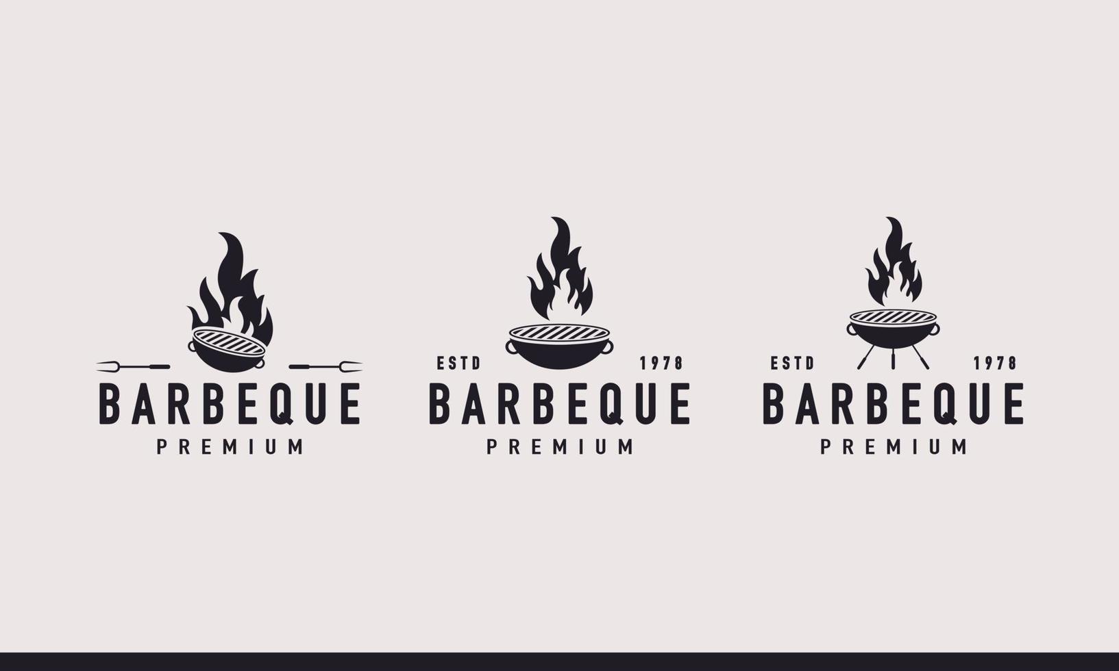 Vintage Retro Label Abzeichen Emblem Barbecue Holzkohlegrill Hipster Logo Inspiration vektor