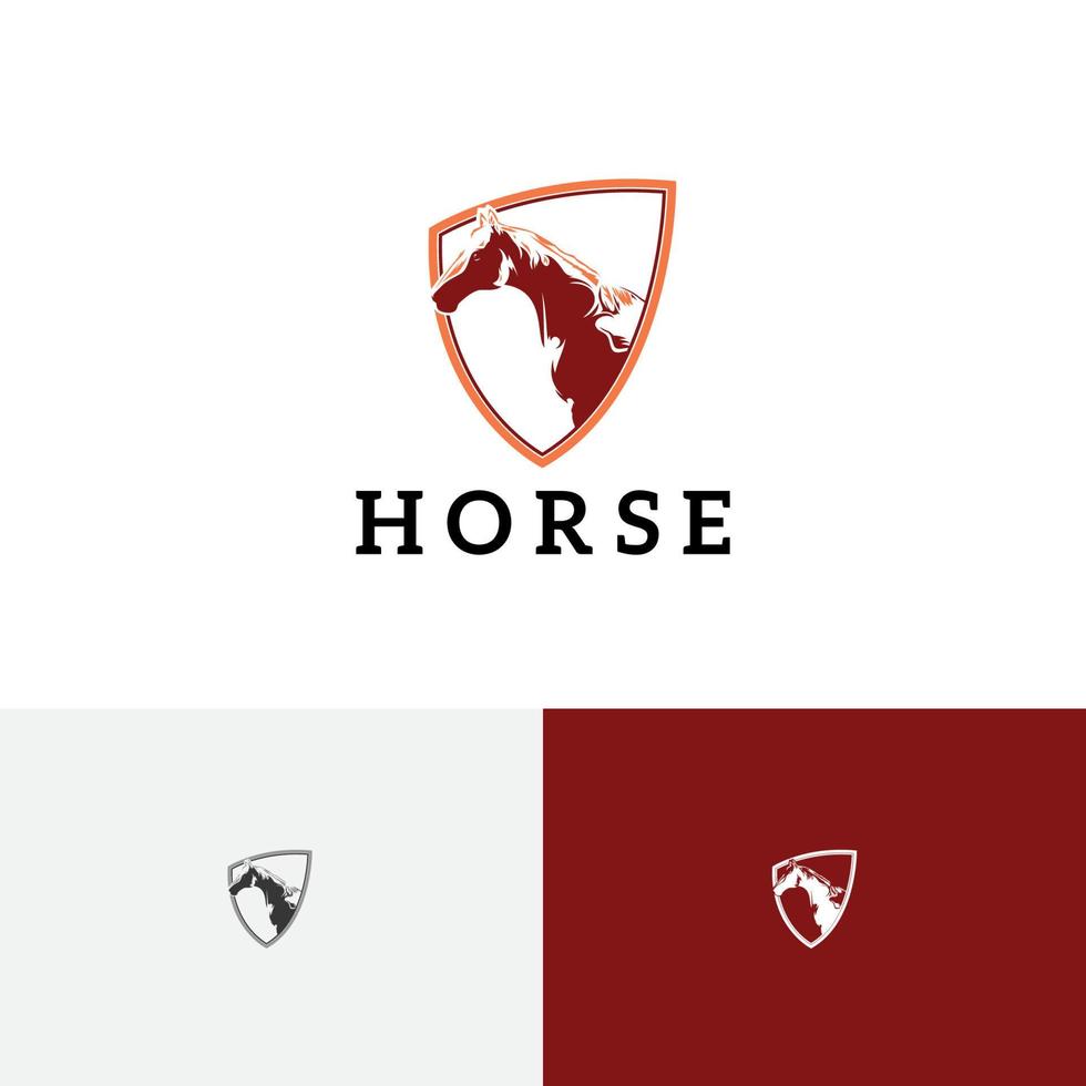 Retro-Logo-Vorlage für Pferde, Reiter, Schild, Pferd, Gravierstil, Vintage vektor