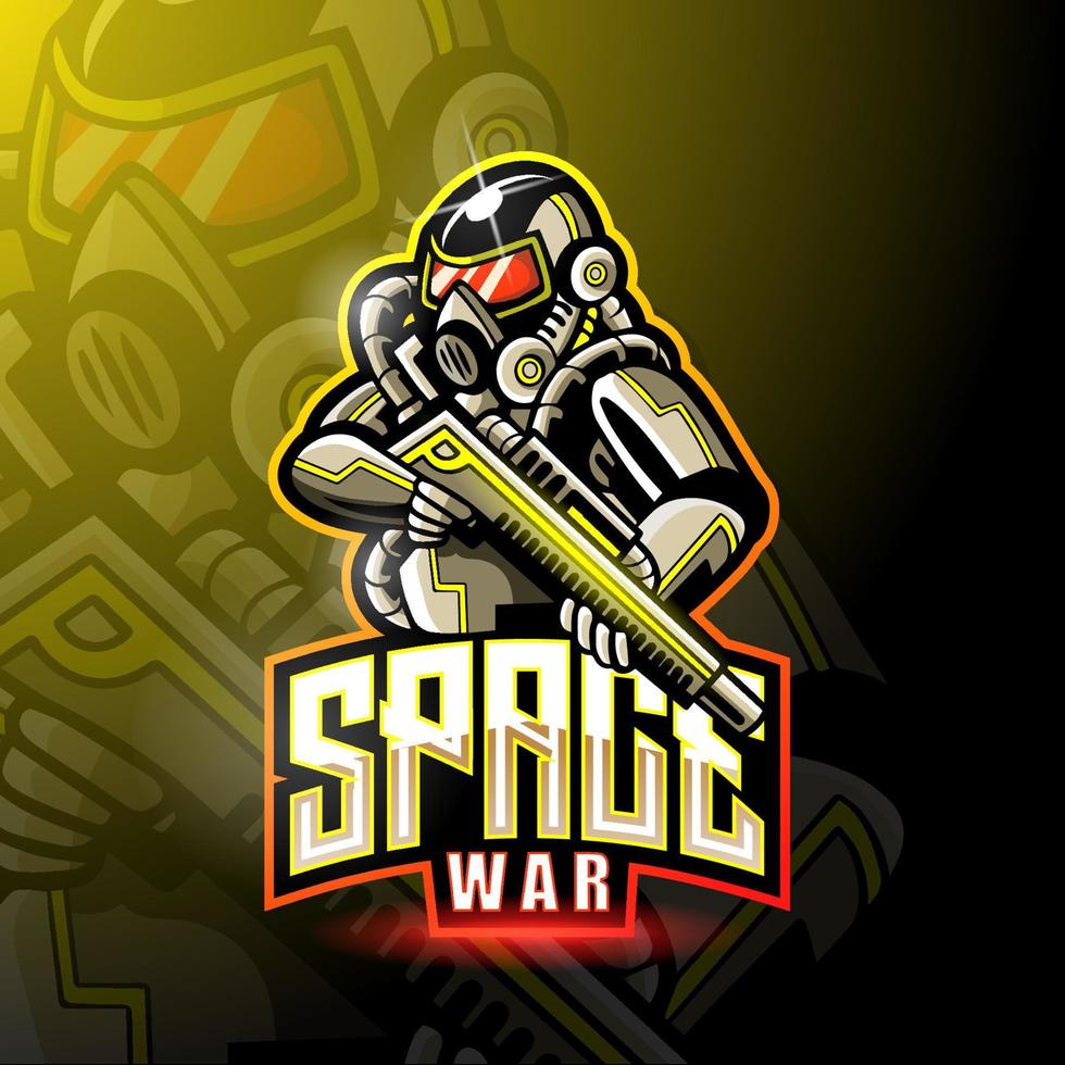 space war esport logotyp maskot design. vektor