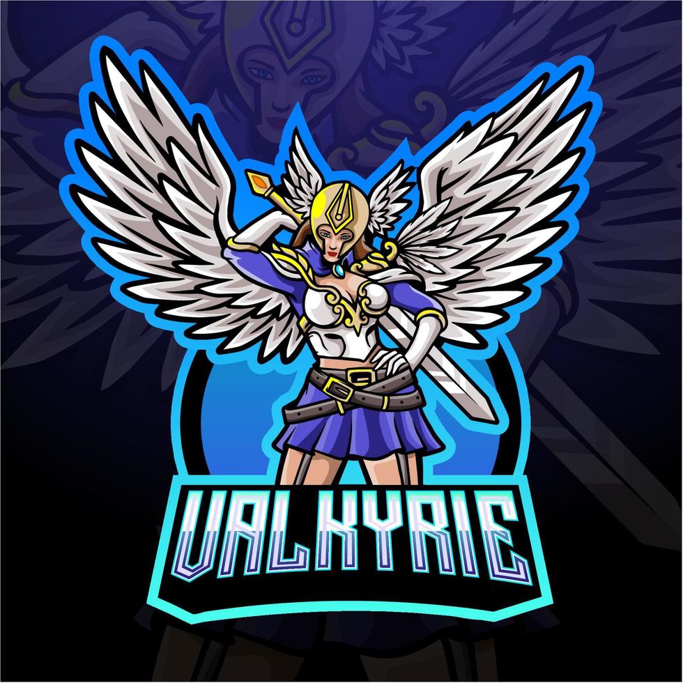 valkyrie maskottchen esport logo maskottchen design. vektor