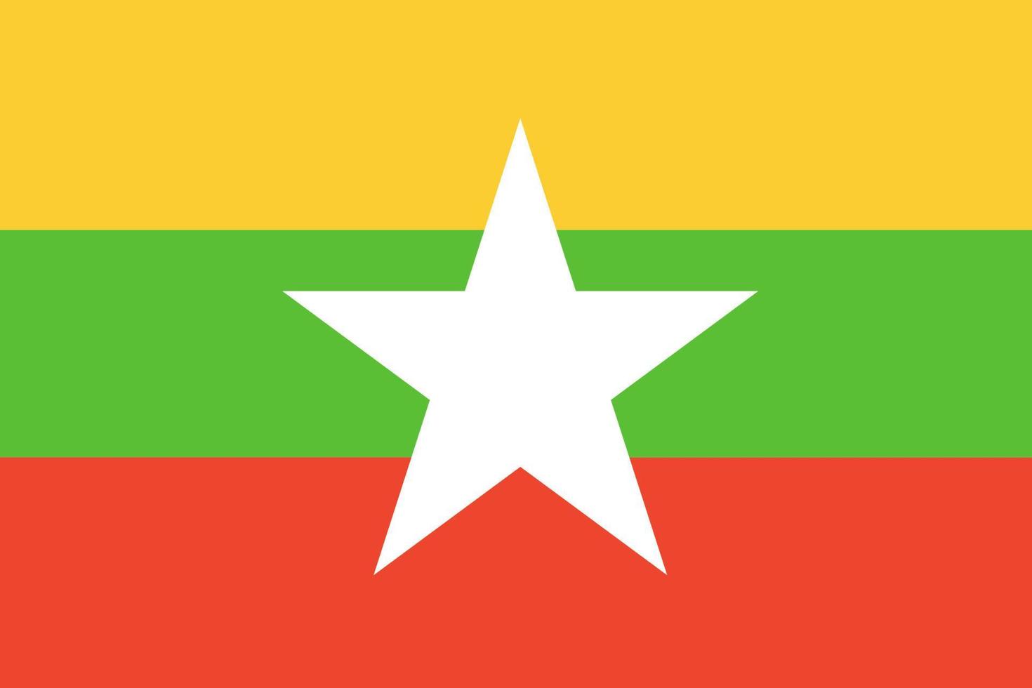 myanmar flagga. officiella färger och proportioner. Myanmars nationella flagga. vektor