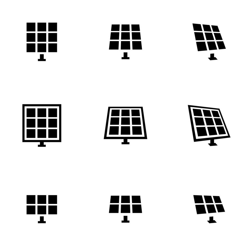 ikoner för tema solpaneler, vektor, ikon, set. vit bakgrund vektor