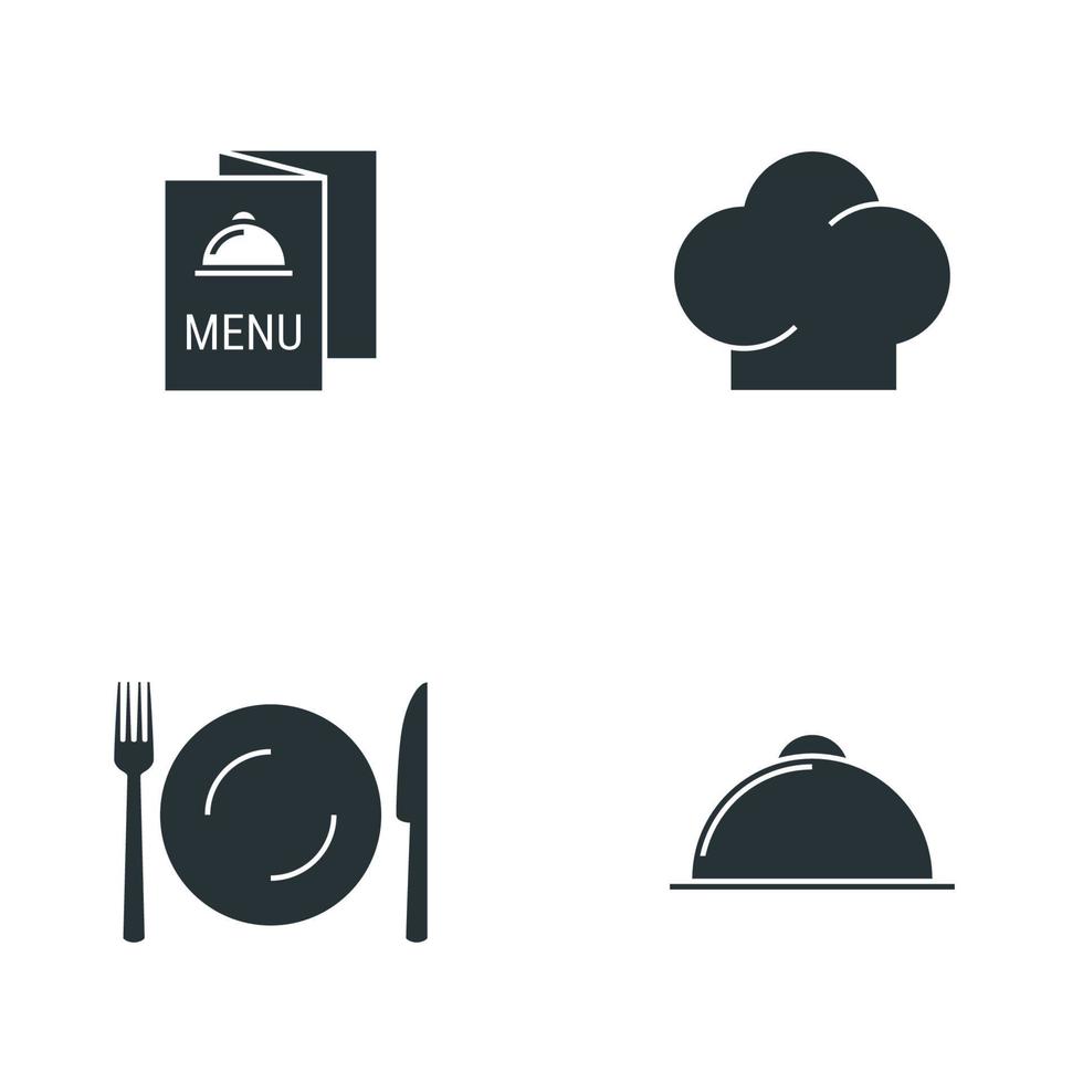 restaurang ikonuppsättning vektor