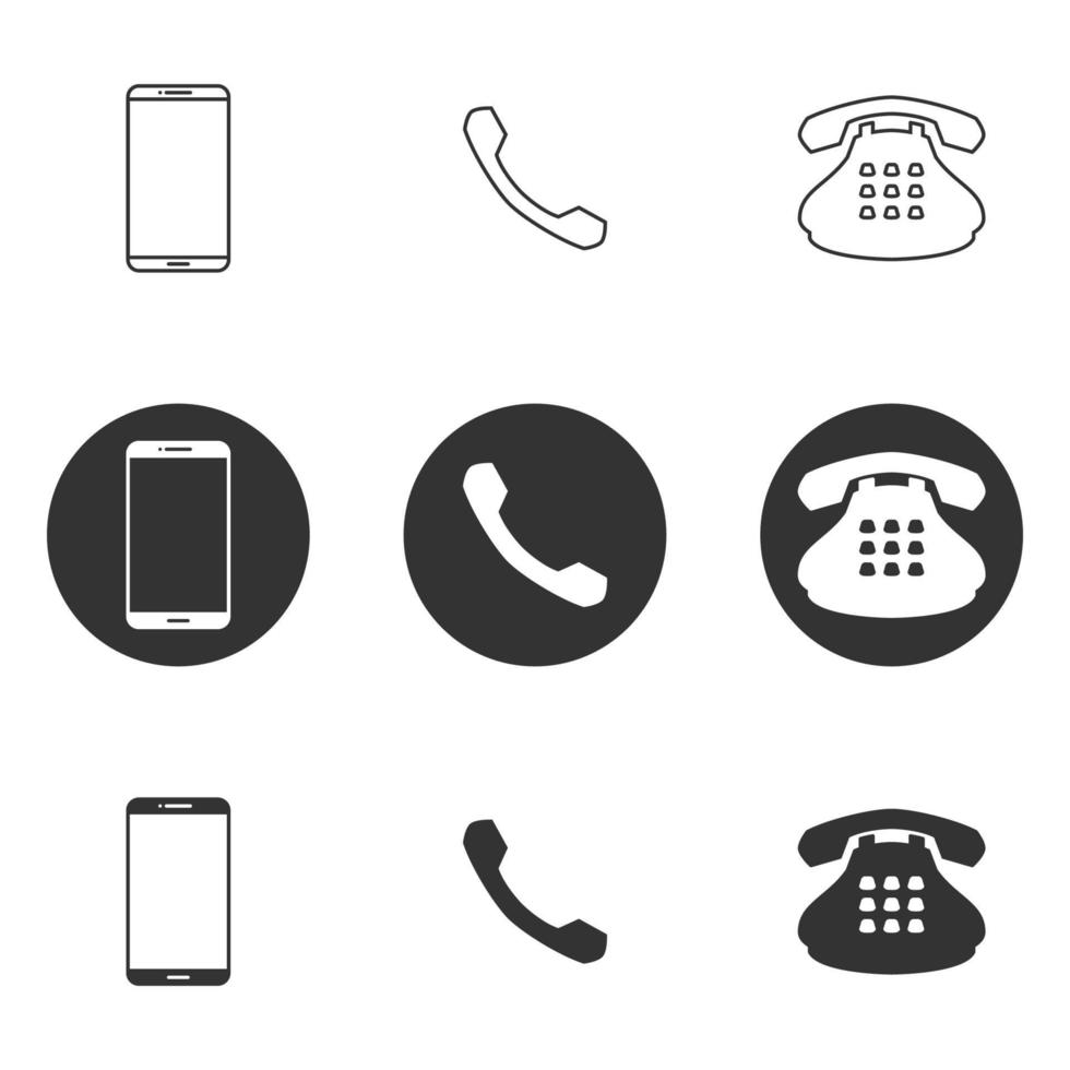 Symbole für Thementelefone vektor