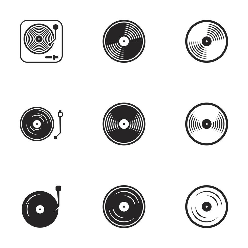 Symbole für Themenvinyl. weißer Hintergrund vektor