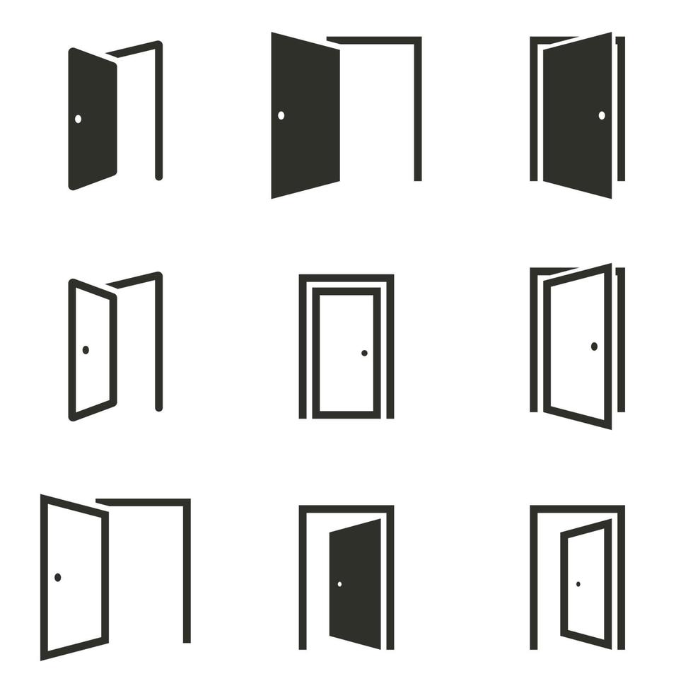 vektor illustration på temat dörrikoner