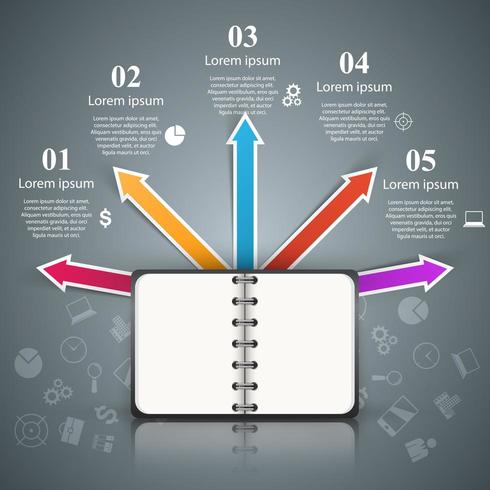 Papierbuch - Geschäft infographic. vektor
