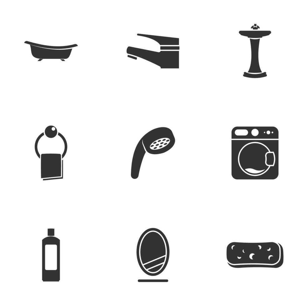 Symbole für Themenbadezimmer. weißer Hintergrund vektor