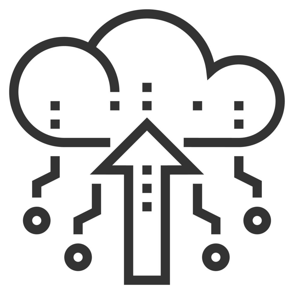 Symbolvektor für Cloud-Upload-Linie vektor