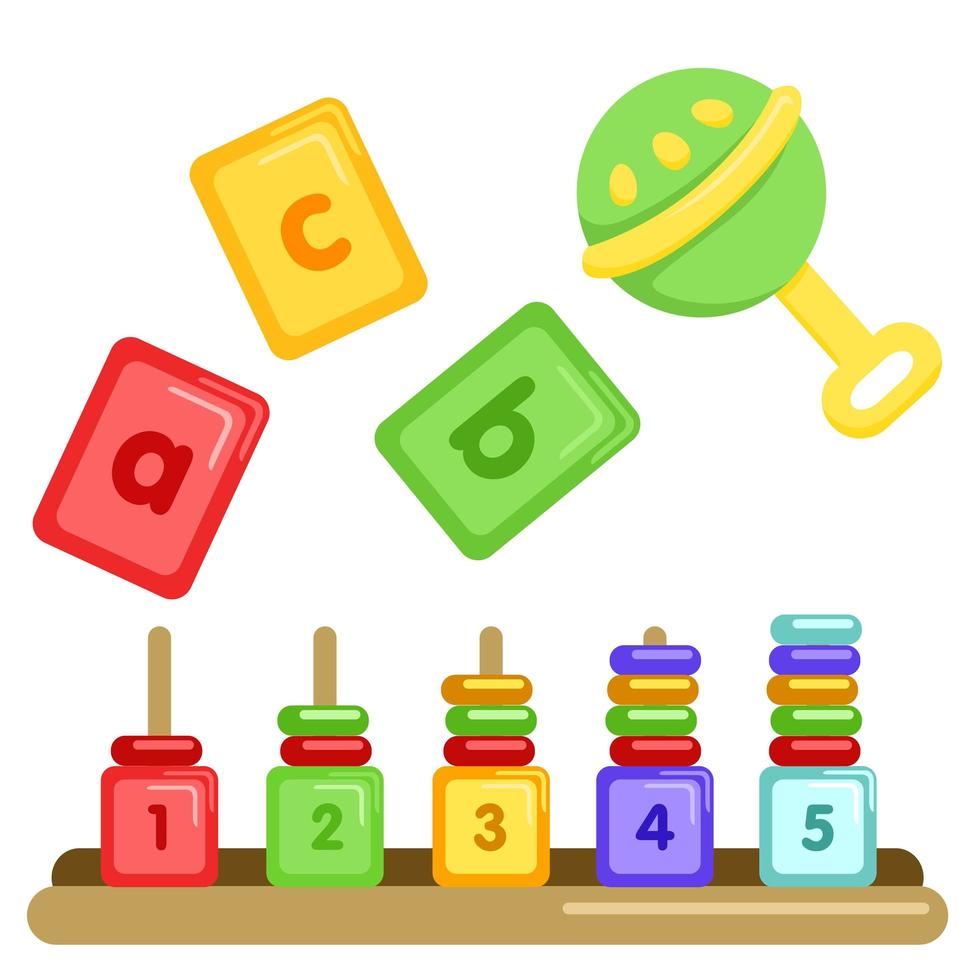 babys und ihre spielzeuge clipart vektor