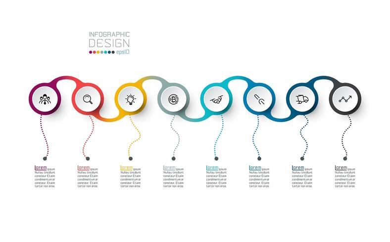 Cirkel etikett infographic vektorkonst. vektor