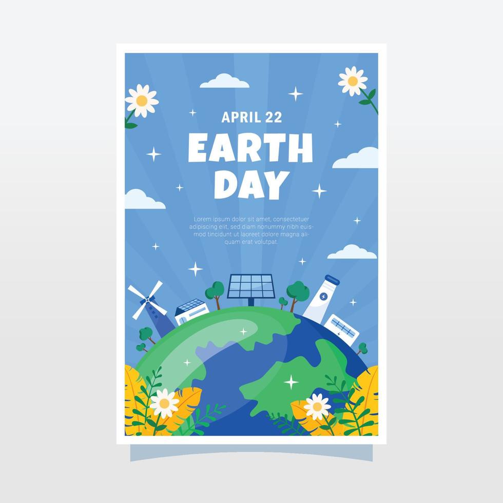 jorden dag affisch mall vektor
