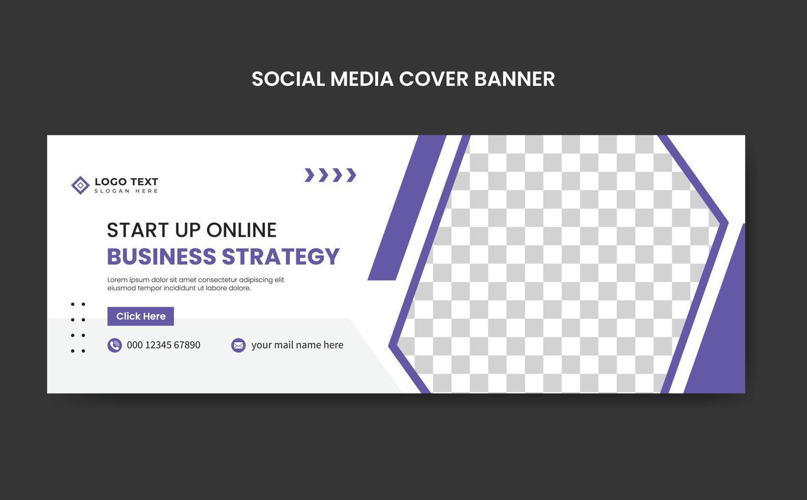 kreative geschäftsstrategie social-media-cover-banner-vorlage oder website-header-web-banner vektor